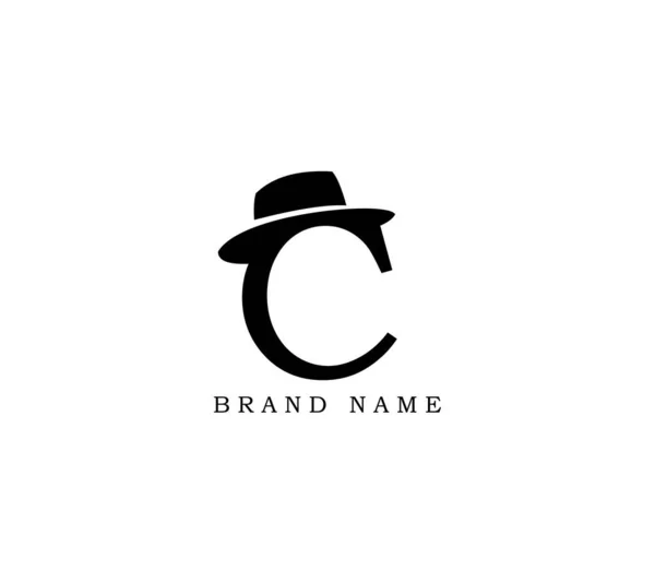 Letra Caballeros Sombrero Logo Diseño Vector Icono Ilustración Emblema Gráfico — Vector de stock