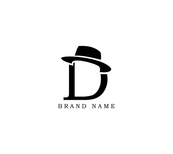 Buchstabe Gentlemen Hat Logo Design Vector Icon Graphic Emblem Illustration — Stockvektor