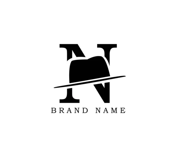 Lettre Chapeau Messieurs Logo Design Icône Vectorielle Illustration Emblème Graphique — Image vectorielle