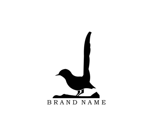 Prosty Zarys Wektor Logo Ptaka — Wektor stockowy