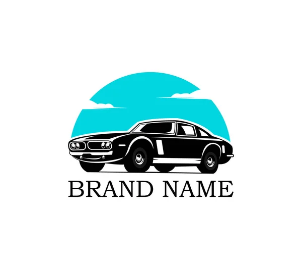 Muscle Car Logo Vector Illustration Emblem Design White Background — Stock Vector
