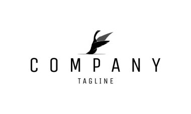 Basit siluet kuğu logosu