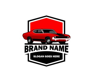 Amerikan Kaslı Klasik Araba Garajı Logosu Tasarımı. Bu logo eski tarz veya klasik araba garajı, dükkanlar, tamirat ve restorasyon için kullanılabilir..
