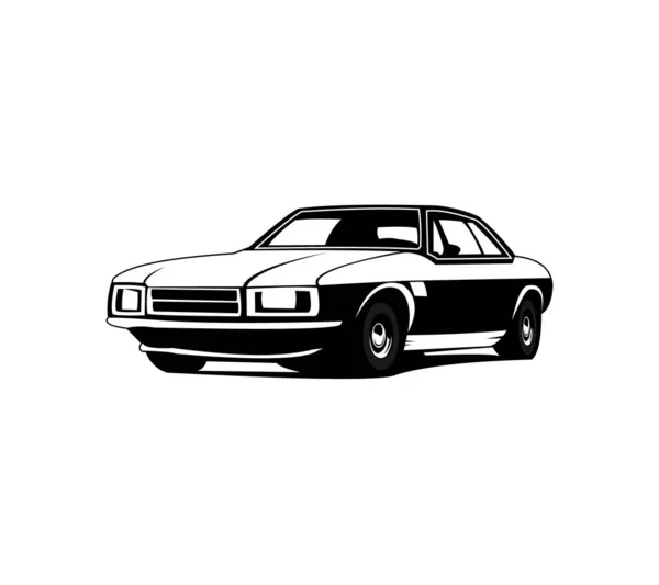 Retro Muskelbil Vektorillustration Vintage Affisch Reto Bil Gammal Mobil Isolerad — Stock vektor