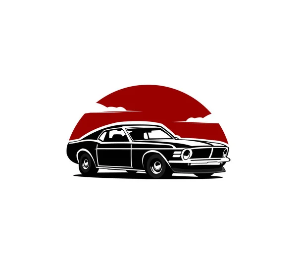 Moderno Músculo Americano Coche Vector Gráfico Diseño Aislado — Vector de stock