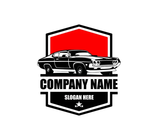 Logotipo Carro Muscular Emblemas Emblemas Isolados Fundo Branco Velho Carro — Vetor de Stock