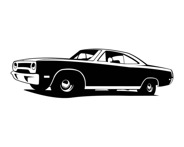 白い背景にマッスルカーのロゴ — ストックベクタ
