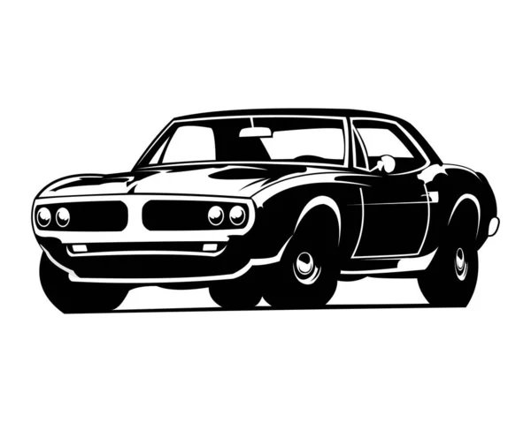 Muscle Car Silhouette Logo Vektor Isoliert Emblemabzeichen Konzept — Stockvektor