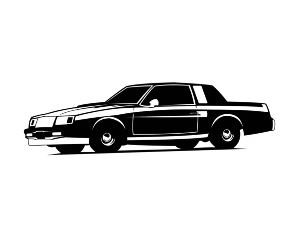 Illustrazione Grafica Vettoriale Una Muscle Car Nera Sfondo Bianco — Vettoriale Stock