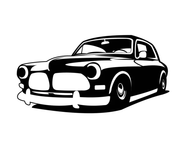 American Classic Muscle Car Logo Display Frontale Isolato Colore Bianco — Vettoriale Stock