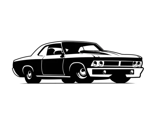 Логотип Мускулистого Автомобиля Изображением Чёрной Эмблемы Слева — стоковый вектор