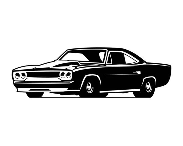 American Muscle Car Logo Aislado Negro Emblema Vector — Vector de stock