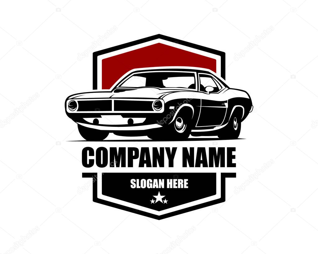 American muscle car logo vector