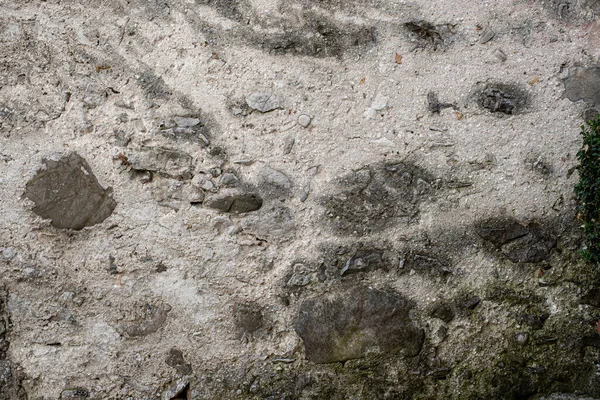 Dağlık bir arazide beton ve taştan yapılmış Gabion istinat duvarı