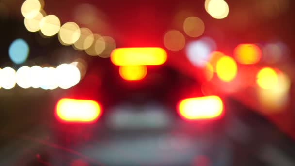 Traffico Notturno Città Defocus — Video Stock