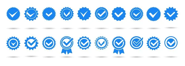 Badges de verivication bleus — Image vectorielle