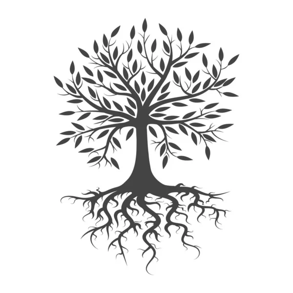 뿌리 왕관 나무 — 스톡 벡터
