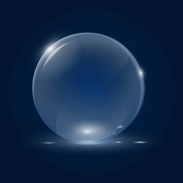 Orbe brillante, esfera de agua 3d — Vector de stock