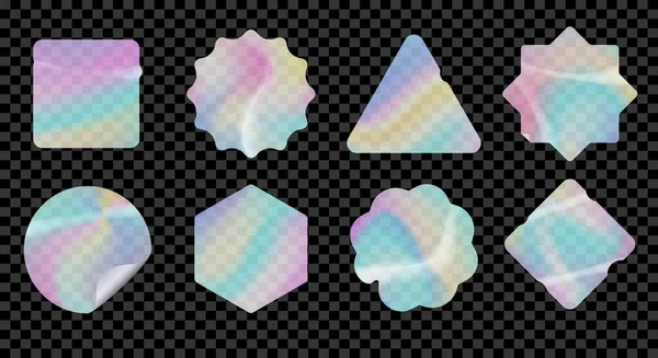 Étiquettes arc-en-ciel holographiques — Image vectorielle