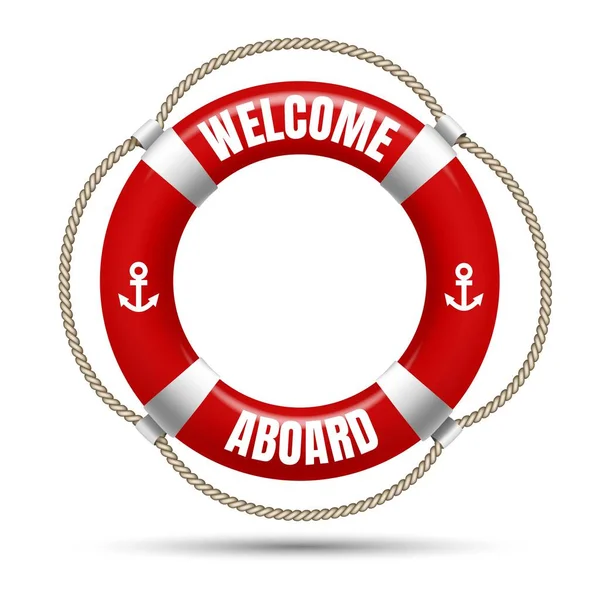 Welcome abord buoy — Vector de stock