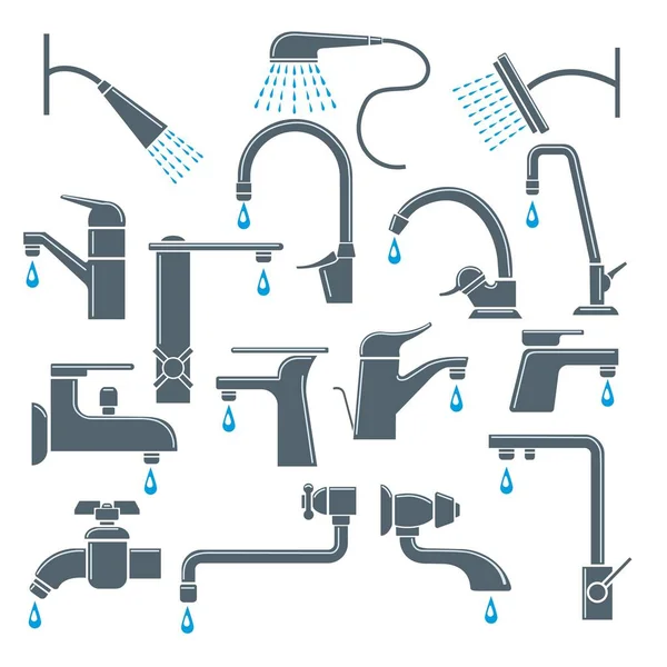 Сбор смесителей воды — стоковый вектор