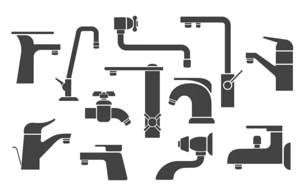 Symbole für den Duschhahn — Stockvektor