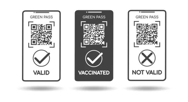 Vaccine qr icons — Stock Vector