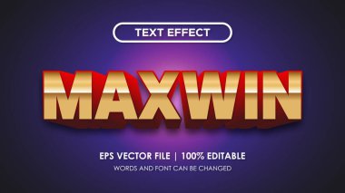 Düzenlenebilir metin efektleri - Maxwin kumarhanesi 3d tarzı konsept.