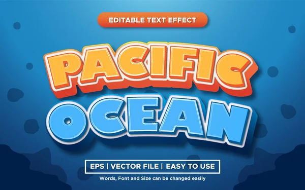 Editierbare Text Effekt Unterwasser Stil Pazifik Ozean — Stockvektor