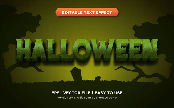 Halloween Text Effekt Redigerbar Skräckstil Apokalyps Med Grön Färgkombination — Stock vektor