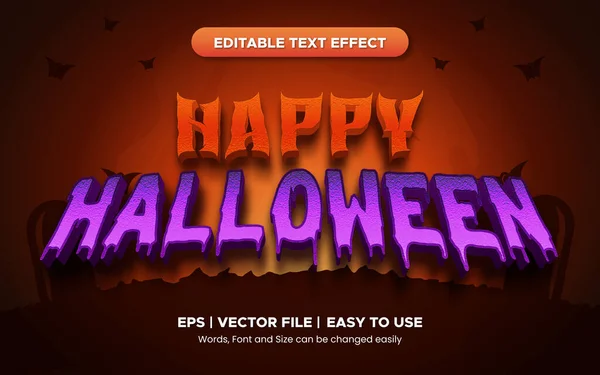 Halloween Text Effekt Redigerbar Skräckstil Apokalyps Med Lila Färgkombination Och — Stock vektor