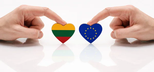 Koncepcja Przyjaźni Stosunków Dyplomatycznych Między Litwą Unią Europejską Dwie Męskie — Zdjęcie stockowe