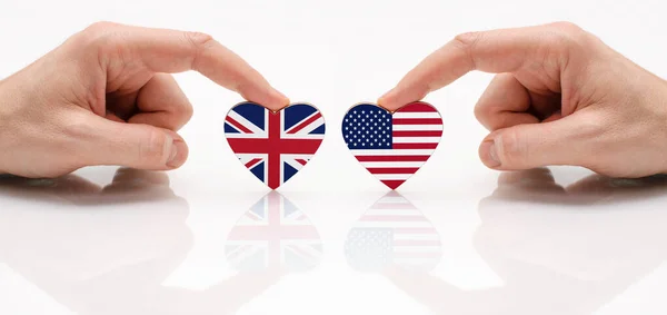 Das Konzept Der Freundschaft Und Diplomatischen Beziehungen Zwischen Den Usa — Stockfoto