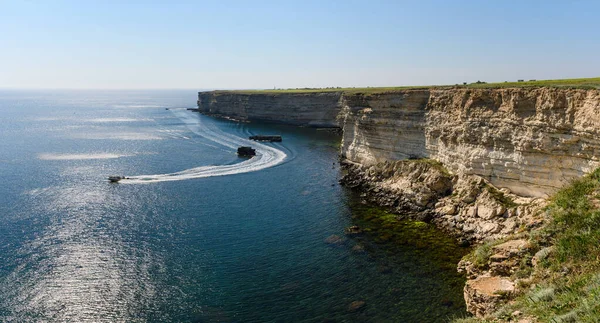 Panorama Över Havet Och Klippiga Kusten Kap Tarkhankut Krim — Stockfoto