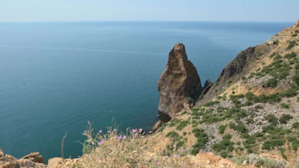 Kırım Daki Cape Fiolent Dağın Tepesinden Denize Pelerine Bak — Stok video