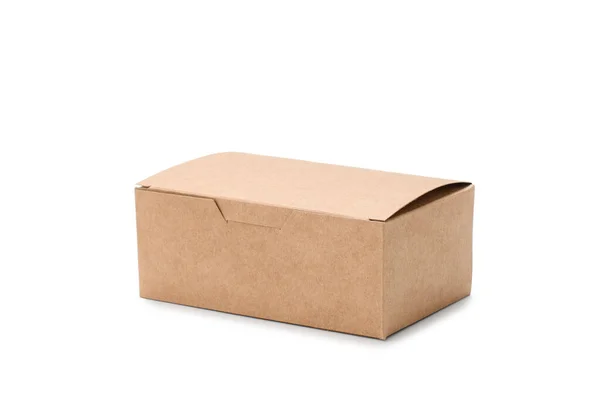 Ορθογώνιο Καφέ Βιοδιασπώμενο Χάρτινο Κουτί Για Παράδοση Αποθήκευση Τροφίμων Καθαρίστε — Φωτογραφία Αρχείου