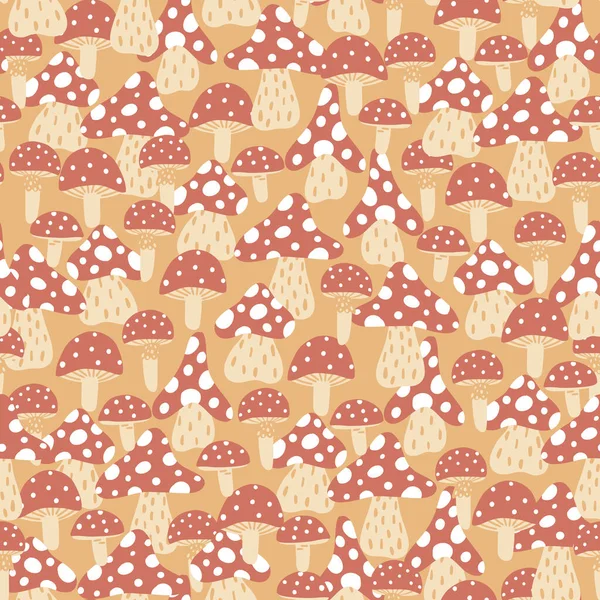 Toadstool cogumelo textura padrão repetir fundo design impressão — Vetor de Stock