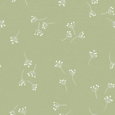 Dağılmış karahindiba pürüzsüz arkaplan deseni yeşil monoton ile tekrarlanıyor