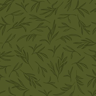 Bambu desenleri tekdüze yeşil botanik arka plan dizaynında tekrarlanır