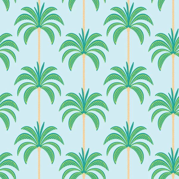 Palmeira padrão repetir retro meados do século ilustrações inspiradas no verão Palm Springs — Vetor de Stock