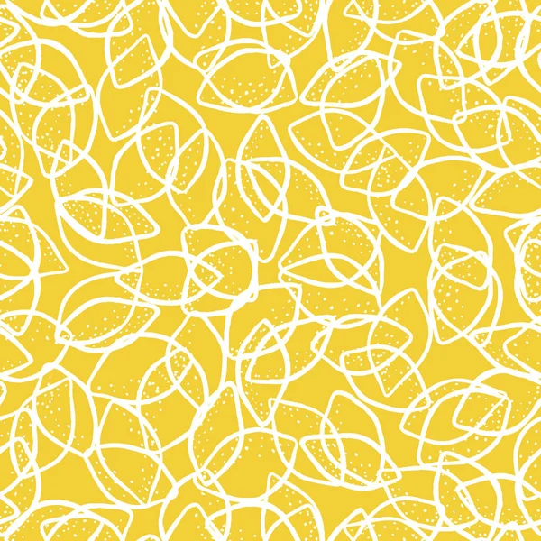 Diseño de patrón de repetición limón amarillo líneas blancas abstractas — Vector de stock