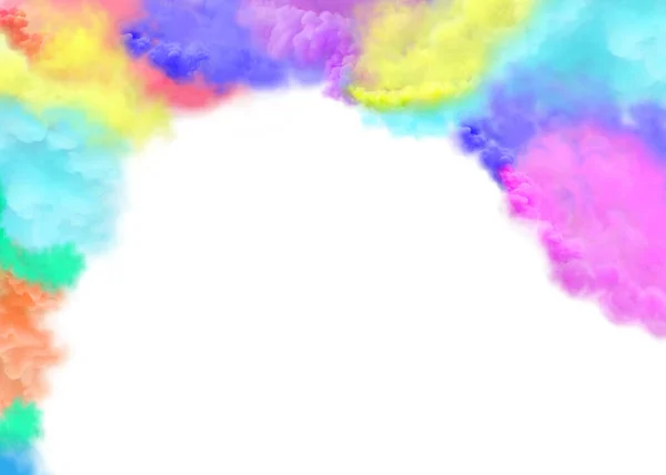 Kouř Izolovaný Bílém Pozadí Abstraktní Vícebarevný Design Kouře Mlha Nebo — Stock fotografie