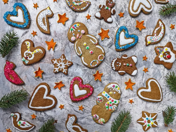 Biscoito Gengibre Para Férias Inverno Pão Gengibre Natal Temperos Decorações — Fotografia de Stock