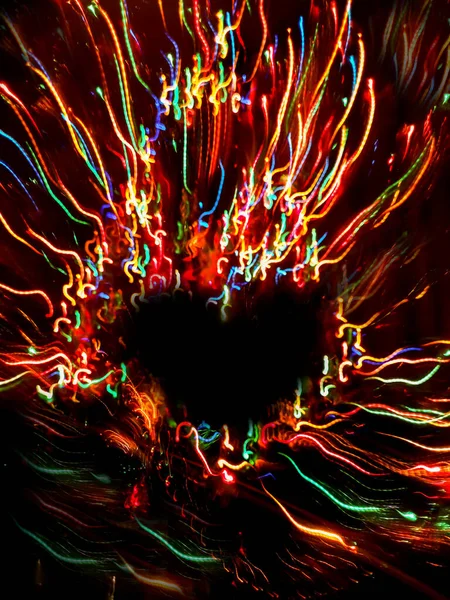 Serce Miłość Abstrakcyjny Migające Tło Rozmytym Efektem Bokeh Serce Miłość — Zdjęcie stockowe
