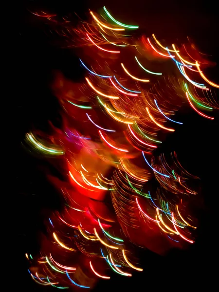 Свет Неоновые Абстрактные Лампы Черном Фоне Размытый Эффект Rainbow Neon — стоковое фото