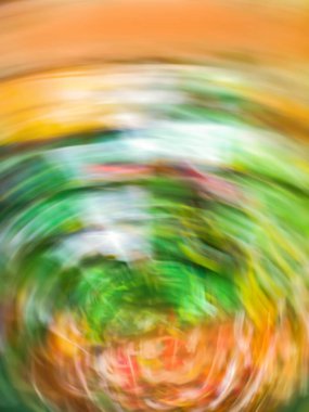 Depoda paketlenen tohumların Bokeh arkaplanı.