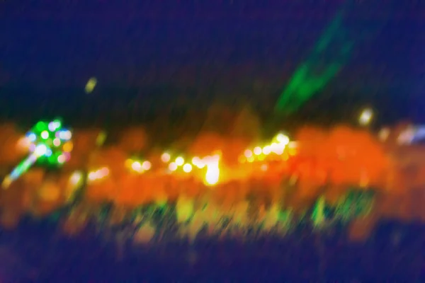 Αφηρημένη Πολύχρωμη Θολούρα Bokeh Νυχτερινή Ζωή Της Πόλης Θολή Θέα — Φωτογραφία Αρχείου