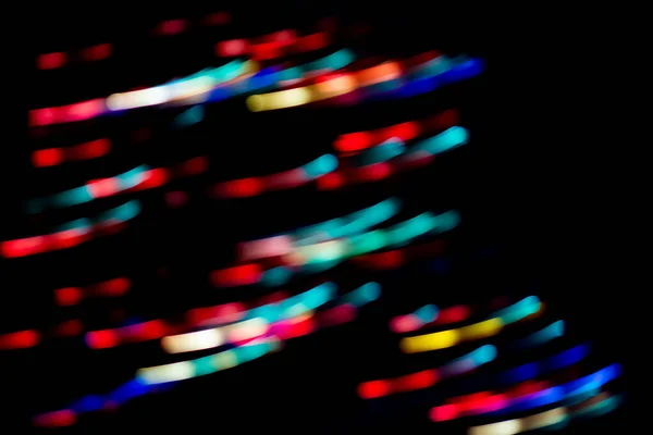 Světelné Neonové Abstraktní Lampy Černém Pozadí Rozmazaný Efekt Tmavé Barevné — Stock fotografie