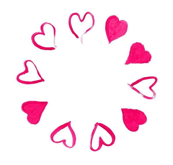 Handdrawn Valentines Day Silhouette Love Signs Frame Valentines Day Frame — Stok fotoğraf