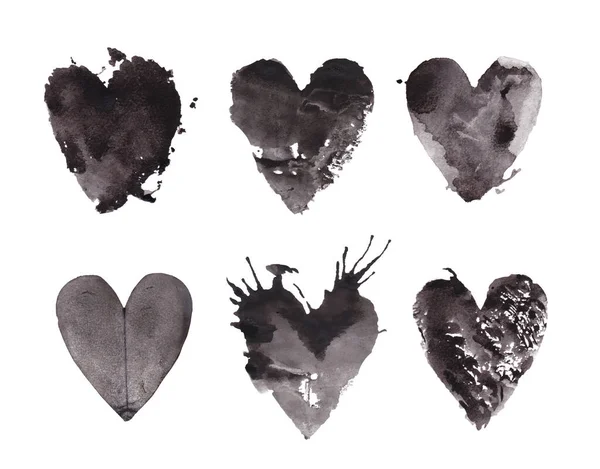 Ensemble Éléments Noirs Pour Design Valentines Éléments Graphiques Amour Noir — Photo